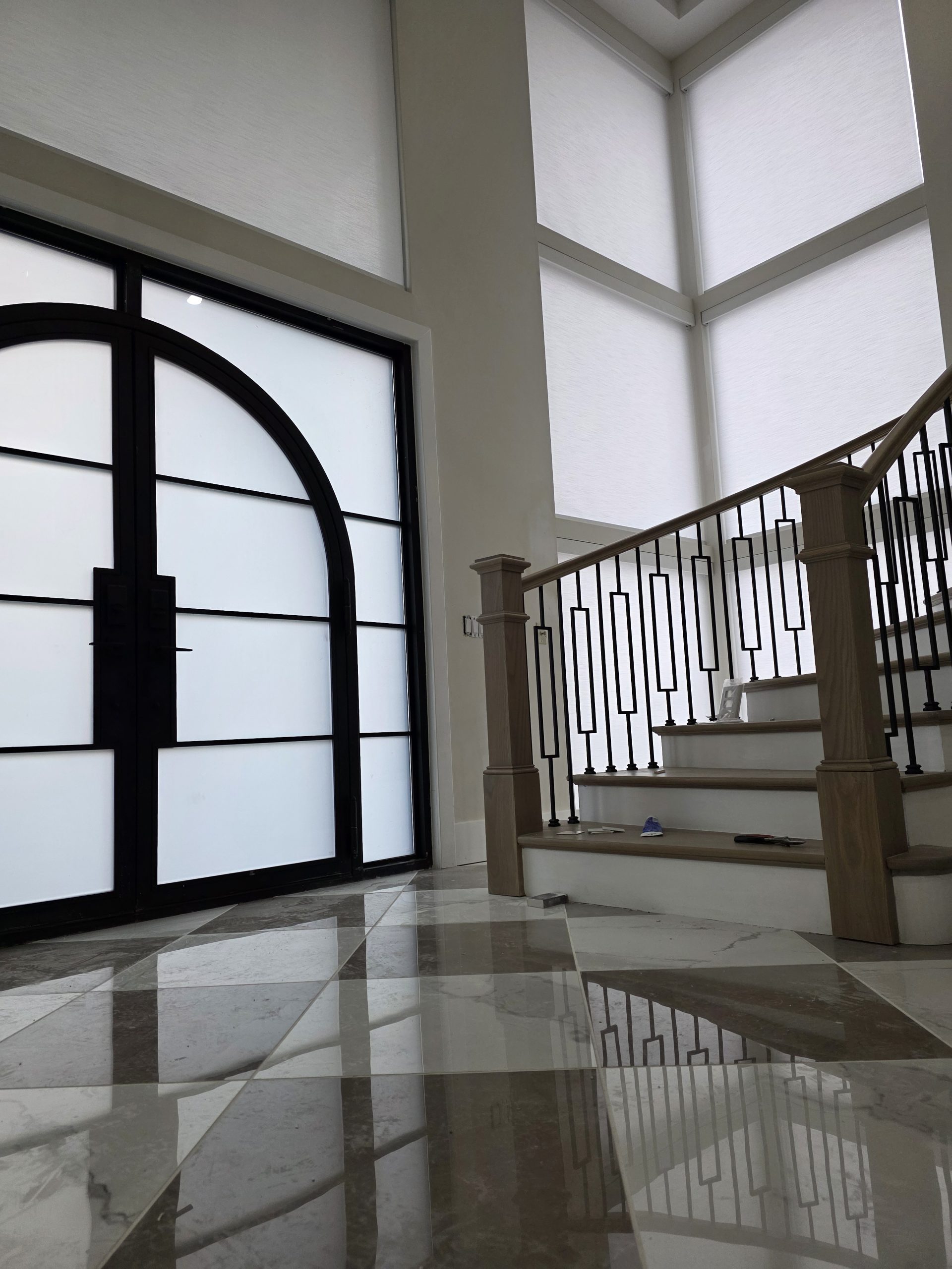 Roller Shade in entry